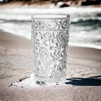 BPA-freier PS-Kunststoff 500ml Klassischer Stil Geprägter Wasserbecher für Campingzwecke