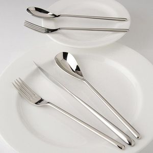 Easy Clean Stainless Steel Flatware Set High <b>Mirror</b> Polish Rust Resistant Wedding Occasion Metal Cutlery - Product Image 4