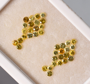 Zafiro amarillo natural de 2 mm, piedra preciosa redonda suelta, pequeña, calibrada, para la fabricación de joyas. - Product Image 4