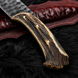 Cuchillo de Caza de Acero al Carbono Hecho a Mano con Funda de Cuero, Hoja Fija, para Supervivencia al Aire Libre, Camping, Bushcraft, Mango de Cuerno, OEM, ODM - Product Image 3