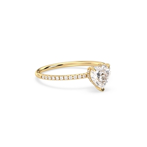 Bague REYES en forme de cœur avec halo caché en moissanite de 1,24 carat, certifiée GRA, en argent sterling 925, cadeau d'anniversaire, bijoux fins - Product Image 3