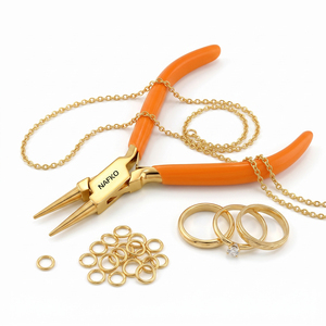 Pince à bec rond pour bijoux DIY, 120 mm, en acier inoxydable, pour boucler les fils, avec poignée PVC personnalisée, outil de création de bijoux - Product Image 1