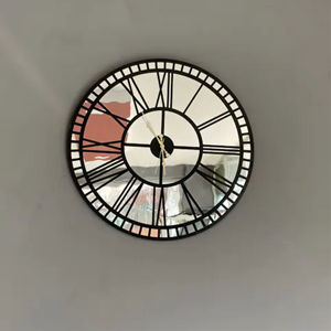 Luxury <b>Black</b> Round Acrylic Wall <b>Clock</b> Floral Cutout Silent Battery Operated Decorative Wall Watch for Home Hotel Office Decor - Product Image 6