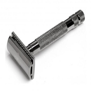 Gun <b>Black</b> Zinc Alloy Style Men's Beard Shaving Custom Barber Safety Razor Stainless Steel Double <b>Edge</b> Blade Razor - Product Image 4