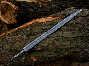 Lame de sabre Viking à double tranchant en acier Damas, fabriquée à la main, 34 pouces, idéale pour la fabrication de sabres - Product Image 4