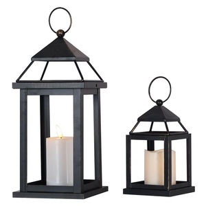 Unique Selling <b>Set</b> of 2 Pcs Modern Looking Metal & Glass <b>Lantern</b> In Red Finished Centerpiece For Wedding Outdoor Decor Handmade - Product Image 3
