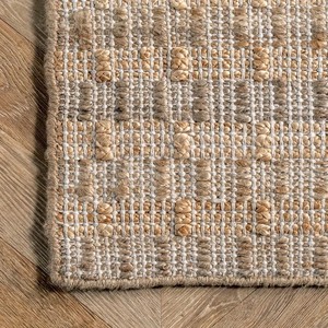 Alfombra india moderna de yute tejida a mano, diseño marroquí, redonda y ovalada, para el hogar u oficina, en colores naturales. - Product Image 6