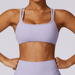 Conjunto de Yoga de 2 Piezas para Mujer, Leggings de Cintura Alta con Corte Acampanado, Sujetador Deportivo Cruzado, Color Sólido, Ropa Deportiva Elástica sin Costuras - Product Image 4