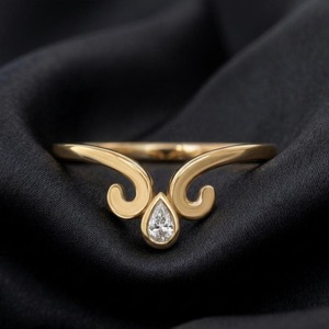 Anillo de Diamantes Chapado en Oro de 14K, Corte Redondo, Anillo de Compromiso para Mujer, Anillo de Diamantes Vintage Royal Promise con Claridad VVS - Product Image 3