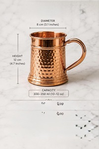 Mug à Moscow Mule classique en cuivre martelé ILAHI avec poignée, réutilisable pour les fêtes à domicile - Product Image 1
