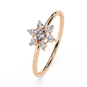 Bague Céleste à Motif Étoilé en Diamant de Laboratoire Certifié IGI, Or 10K, Détails Flottants, Pierre Centrale Flottante, Tendance Unisexe - Product Image 3