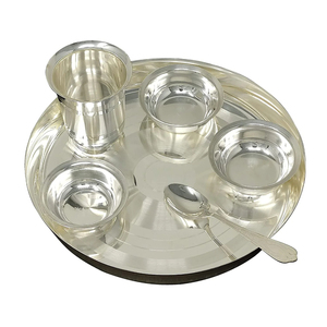 Service de table en acier inoxydable martelé 6 pièces, finition miroir de qualité alimentaire, avec bols, verres et cuillères pour la maison et les restaurants - Product Image 4