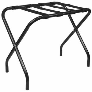 Foldable Metal <b>Luggage</b> Rack Stylish Steel Frame Suitcase Stand with Durable Nylon <b>Straps</b> Space Saving Guest Room Organizer - Product Image 1