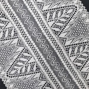 Tela de Encaje Elástica con Diseño Geométrico Festoneado, Ligera, de Nailon y Spandex, 17.5cm, Tejido Elástico para Lencería y Vestidos - Product Image 1