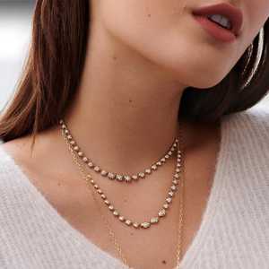 Men's Marquise Lab Grown Diamond <b>Tennis</b> <b>Necklace</b> 14K 18K Solid <b>Gold</b> Adjustable 18inches 1.98 Carat VS+ Clarity IGI Certified - Product Image 4