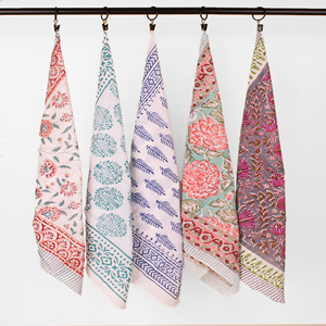 Lightweight Organic Cotton Bandana, Handmade Hair Or Neck <b>Wrap</b>, Indian Block Printed Scarf, Unisex Eco-Friendly Gift - Product Image 5