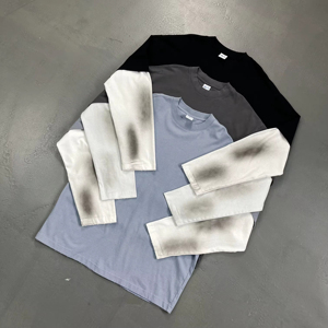 T-shirt long à manches longues personnalisé avec broderie, patchwork et impression numérique - Product Image 5