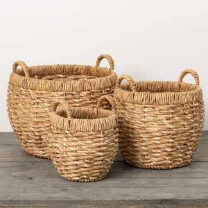 Luxury Customized Handcrafted Natural Water Hyacinth Storage <b>Basket</b> Eco-Friendly <b>Cheap</b> Wholesale for Home Decoration & Daily Use - Product Image 4