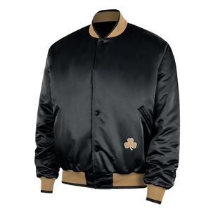 Unisex Classic Coated Satin Dyed Varsity Bomber Jacket Spring Streetwear Baseball Embroidered <b>Detail</b> Casual Loose Fit Premium - Product Image 1