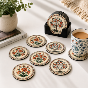 Elegant Printed Wooden Coaster – Perfect for Coffee Mugs, Tea Cups & Glasses Decorative Heat Resistant Mug & Glass Holder - Product Image 3