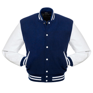 Men's High Quality Winter <b>Varsity</b> <b>Jacket</b> with Stand Collar Custom Logo Embroidery <b>Plain</b> Dyed PolyesterCotton - Product Image 4