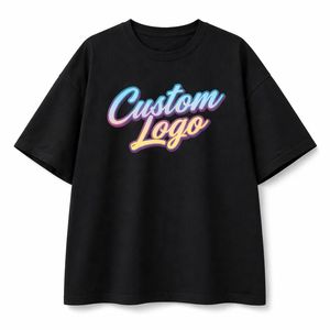 T-shirt surdimensionné personnalisé avec logo pour homme, streetwear, coupe ample, décontracté, en coton - Product Image 1