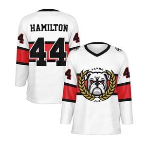 เสื้อฮอกกี้น้ำแข็งแบบสั่งทำพิเศษ พิมพ์ลายด้วยความร้อน สำหรับผู้ใหญ่ ผ้าโพลีเอสเตอร์ 100% ระบายเหงื่อได้ดี คอวี ตาข่าย 220 กรัม สำหรับผู้ชายและผู้หญิง - Product Image 6