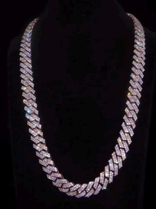 Best Selling JIYA VVS Moissanite Cuban Chain Necklace for Men Wedding Party Streetwear Fashion Rhodium/Rose Gold Plated Hiphop - Product Image 2