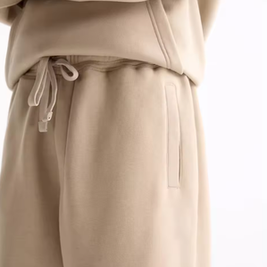 Conjunto Deportivo Minimalista Oversize para Hombre – Sudadera con Capucha de Color Sólido y Pantalones Deportivos de Pierna Ancha, Estilo Casual Urbano, 2 Piezas - Product Image 2