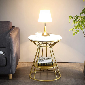 Modern Minimalist Design Round <b>Side</b> <b>Tables</b> Gold Plated Metal <b>Sofa</b> <b>End</b> <b>Table</b> for Living Room, Drawing Room, Office India Sale - Product Image 1