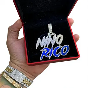 Pendentif Lettre Hip Hop en Argent Sterling Plaqué Or avec Diamants Moissanite VVS Certifiés IGI, Création de Laboratoire, Nouveau Design, Bijoux Faits Main - Product Image 1
