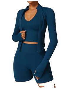 Conjunto Deportivo de 2 Piezas para Mujer, Invierno 2026, Secado Rápido, para Tenis, Gimnasio y Yoga, con Sujetador, Leggings y Chaqueta - Product Image 6