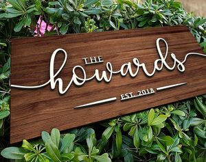 Personalized <b>Wooden</b> <b>Name</b> Plate for Home Entrance Outdoor Custom Nameplate with 3D Letters Door <b>Name</b> Plate for Home Office - Product Image 2