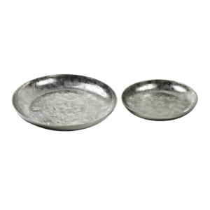 Ensemble de 2 plateaux de service avec finition argentée, prix de gros, idéal pour la décoration de la maison et des hôtels, plateaux de service et décoratifs - Product Image 1