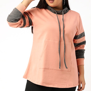 Unisex Coral Hooded Sweatshirt Regular Fit Cotton French Terry Casual Pocket Design Autumn Wear - Product Image 2
