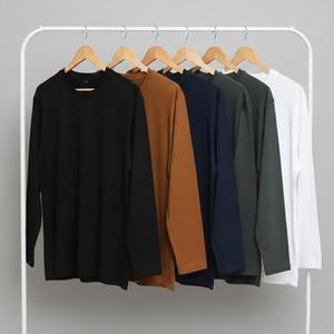 Nouveauté T-shirt à manches longues pour homme avec logo personnalisé sur le devant, col rond, 100% coton tricoté, séchage rapide, écologique, coupe décontractée - Product Image 5