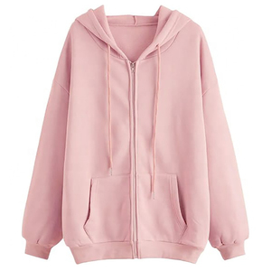 เสื้อฮู้ดซิปสีพื้นเรียบง่ายทันสมัย เนื้อผ้าหนานุ่ม ใส่สบาย ระบายอากาศได้ดี ไซส์ใหญ่พิเศษ - Product Image 1