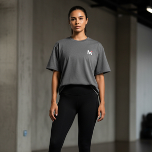 เสื้อยืดทรงบ็อกซี่ผู้ชาย แบบเรียบ โอเวอร์ไซส์ ไหล่ตก สตรีทแวร์ แบรนด์สั่งทำได้ คุณภาพสูง ผ้าคอตตอนหนา - Product Image 6