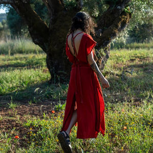 Vestido Maxi Bohemio de Algodón sin Espalda, Estilo Sagrado Femenino con Lazos Trenzados, Vestido Ligero para Festival de Verano - Product Image 1