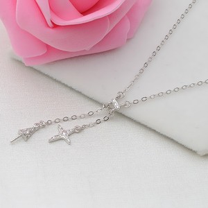 Pendentif en argent S925, design étoile et lune, ensemble de collier pour femmes, avec chaîne fine pour clavicule, breloques, accessoires de bijoux en perles - Product Image 3