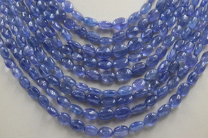 Collier de perles de tanzanite naturelle à 9 brins, lisses, ovales, avec trous au centre, 5*7-6*8 mm, 16-23 pouces, pour mariage - Product Image 4