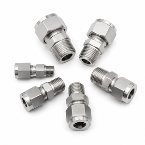 Conectores de Tubería de Acero Inoxidable con Doble Férula y Rosca Macho, Mecanizados por CNC, Certificados ISO9001, para Construcción, Varios Tamaños (1/8''-1/2'') - Product Image 3