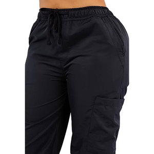 Pantalones deportivos con cintura tejida, mezcla de algodón transpirable, corte casual, cintura media regular - Product Image 3