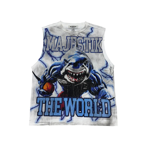 Camiseta sin mangas Eyre Sports Wear personalizada, de algodón grueso con estampado gráfico y lavado ácido, estilo oversize y corte holgado para hombre. - Product Image 1