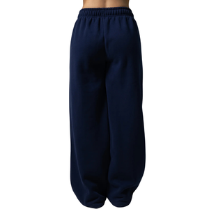 Women's Navy Blue Oversized Sweatpants with Elastic Waist Relaxed Fit Soft Fleece Jogger Pants Casual Gym Workout Lounge Active - Product Image 2