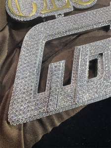 Colgante de Lujo con Logotipo de Letra y Nombre, Chapado en Oro de 18K, Plata de Ley 925, con Moissanita VVS, Estilo Hip Hop Iced Out y Engaste de Garra - Product Image 5