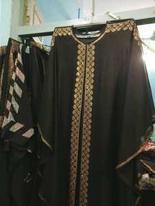 Caftán Abaya Bordado con Cuentas y Flores Estilo Real de Dubái, Elegante y Modesto, de Poliéster, Corte Ajustado, Largo hasta el Suelo, para Fiestas y Eventos - Product Image 6