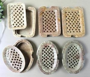 Porte-savon en pierre ollaire pour cuisine et salle de bain | Plateau à savon artisanal en pierre ollaire pour la décoration - Product Image 4