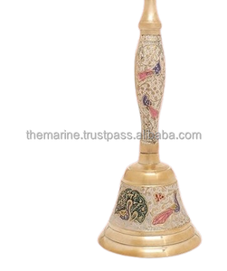 Campana de latón Jingle colorida de diseñador, campana de barco de latón completo náutico de mano, regalo marino coleccionable, artesanías de Metal - Product Image 3