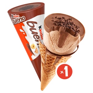 Kinder Bueno White Hazelnut Ice Cream Cone 4x90ml Pack Crispy Wafer Chocolate Coated Frozen Treat Wholesale Export Quality - Product Image 3